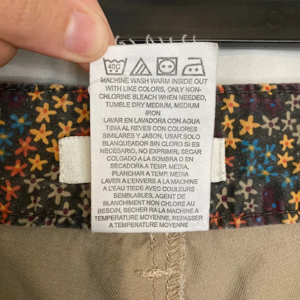 Y2K 2008 Lee One True Fit Khaki Utility Cargo Pants 14 Tan Cotton Straight Leg